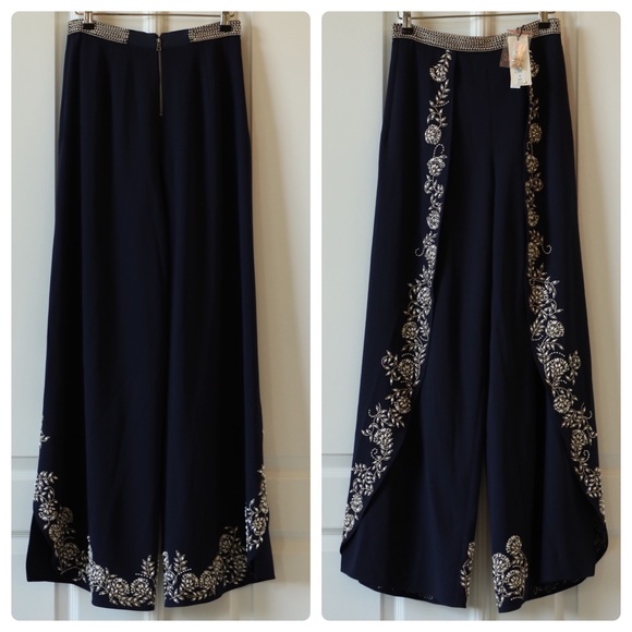 ALICE + OLIVIA Larissa Pearl Floral Beaded Pants - Picture 7 of 11